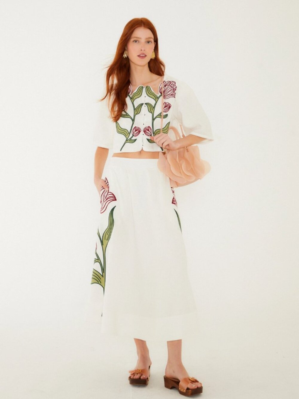 FARM Rio off-white flower embroidered crop top in XS - Picture 6 of 6
